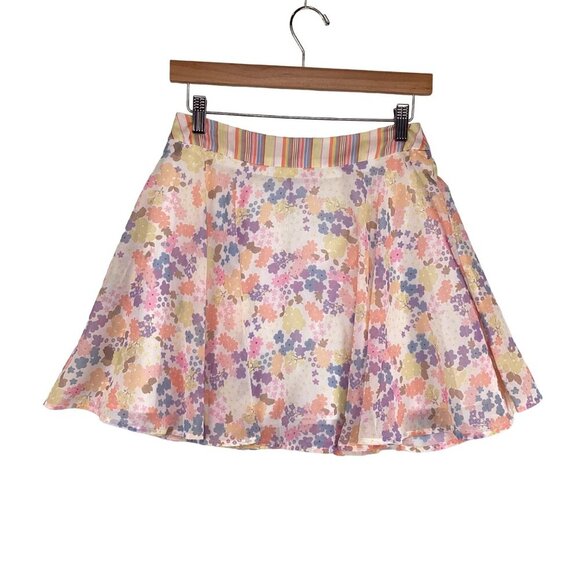 Showpo A-Line Skirt Size 4‎ Floral With Striped Waistband Mini Lined - Picture 1 of 6